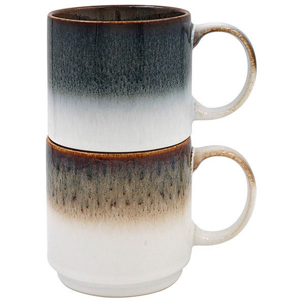 Reactive Glaze Stack Mugs Dark Set of 2 - RUTHERFORD & Co