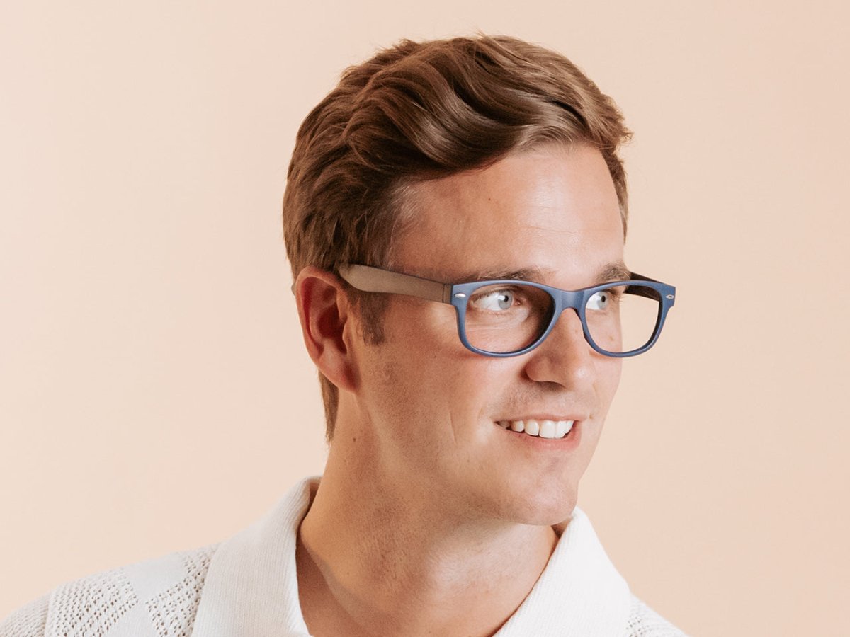 Reading Glasses 'Billi' Matt Blue - RUTHERFORD & Co
