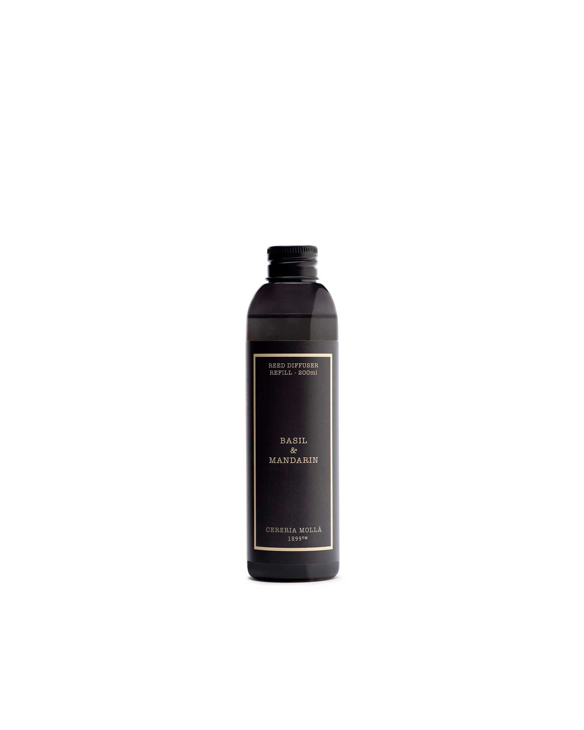 Reed Diffuser Refill 200ml - Basil & Mandarin - Black