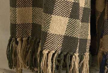 Recycled Cotton Check Throw - RUTHERFORD & Co