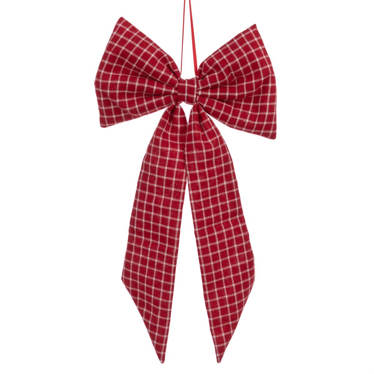Red Check Bow Hanging Decoration - RUTHERFORD & Co