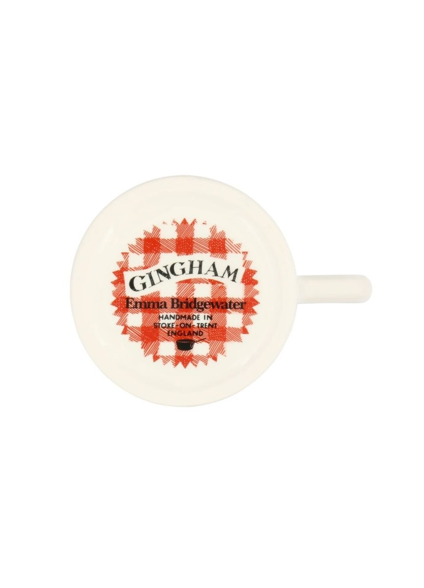 Red Gingham Blooming Good Tea 1/2 Pint Mug - RUTHERFORD & Co