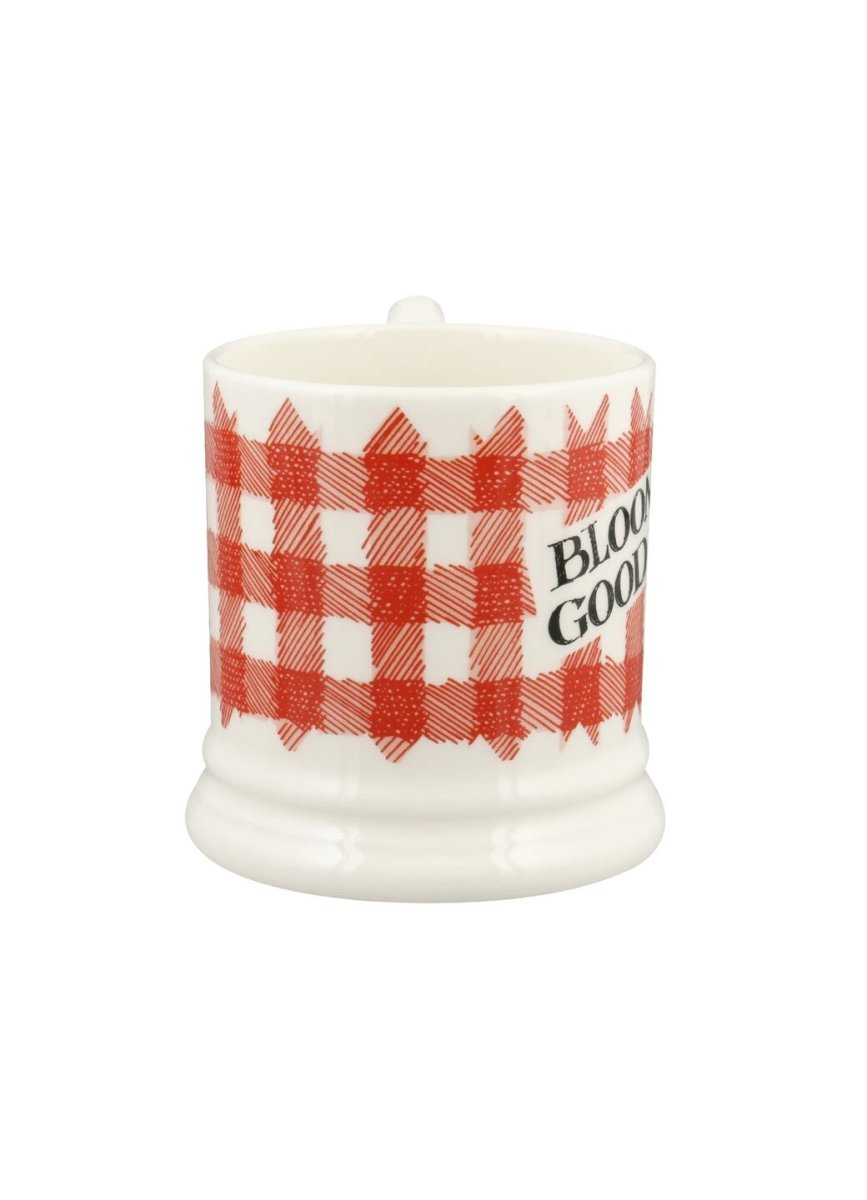 Red Gingham Blooming Good Tea 1/2 Pint Mug - RUTHERFORD & Co