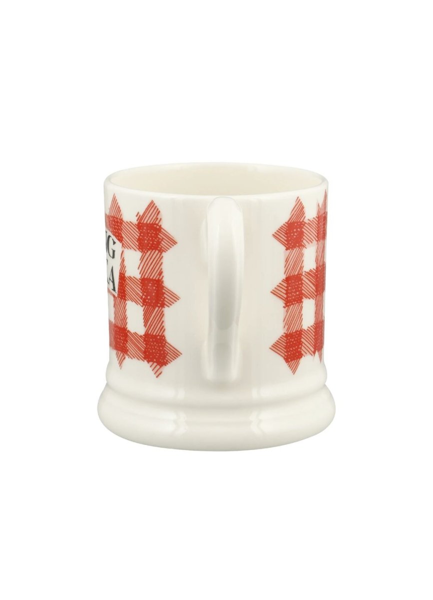 Red Gingham Blooming Good Tea 1/2 Pint Mug - RUTHERFORD & Co