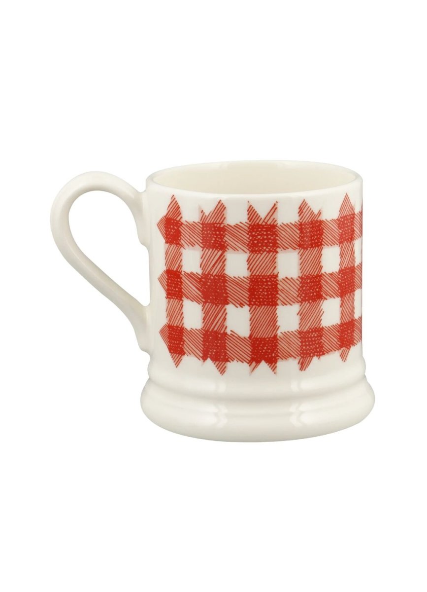 Red Gingham Blooming Good Tea 1/2 Pint Mug - RUTHERFORD & Co