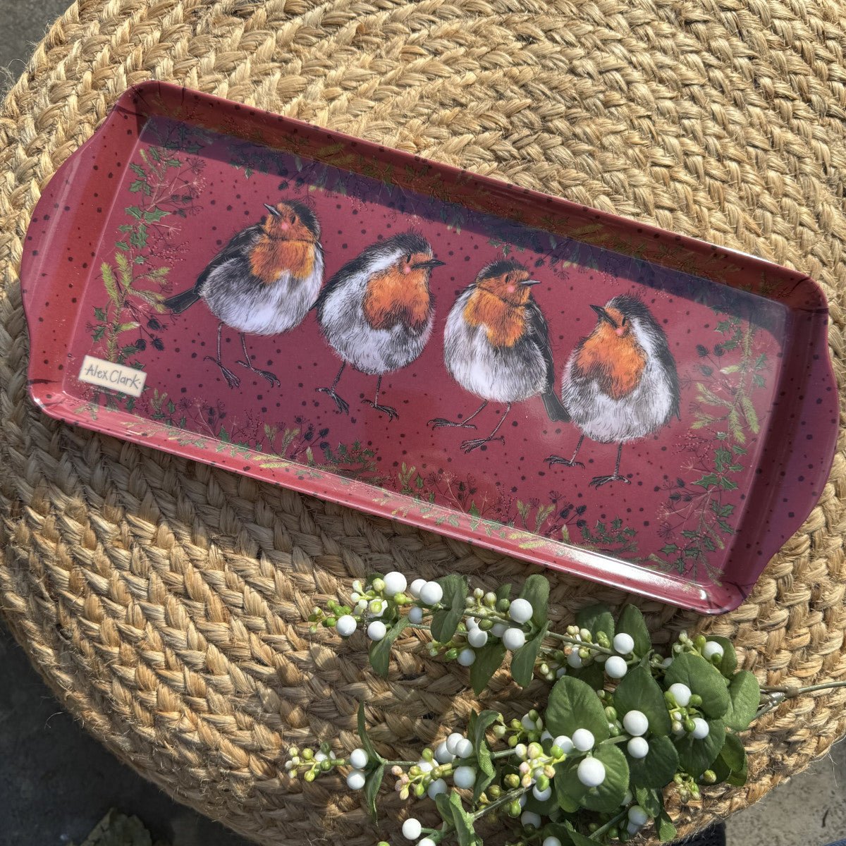 Red Robins Medium Tray - RUTHERFORD & Co