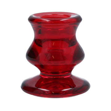 Red Short Glass Candlestick (6cm) - RUTHERFORD & Co