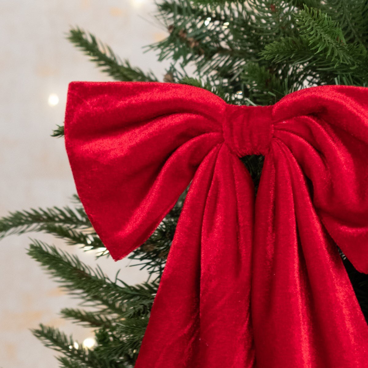 Red Velvet Bow on Clip 31cm - RUTHERFORD & Co