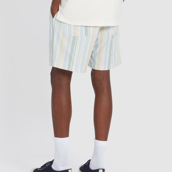 Redwald Thick Stripe Shorts In Ecru - RUTHERFORD & Co