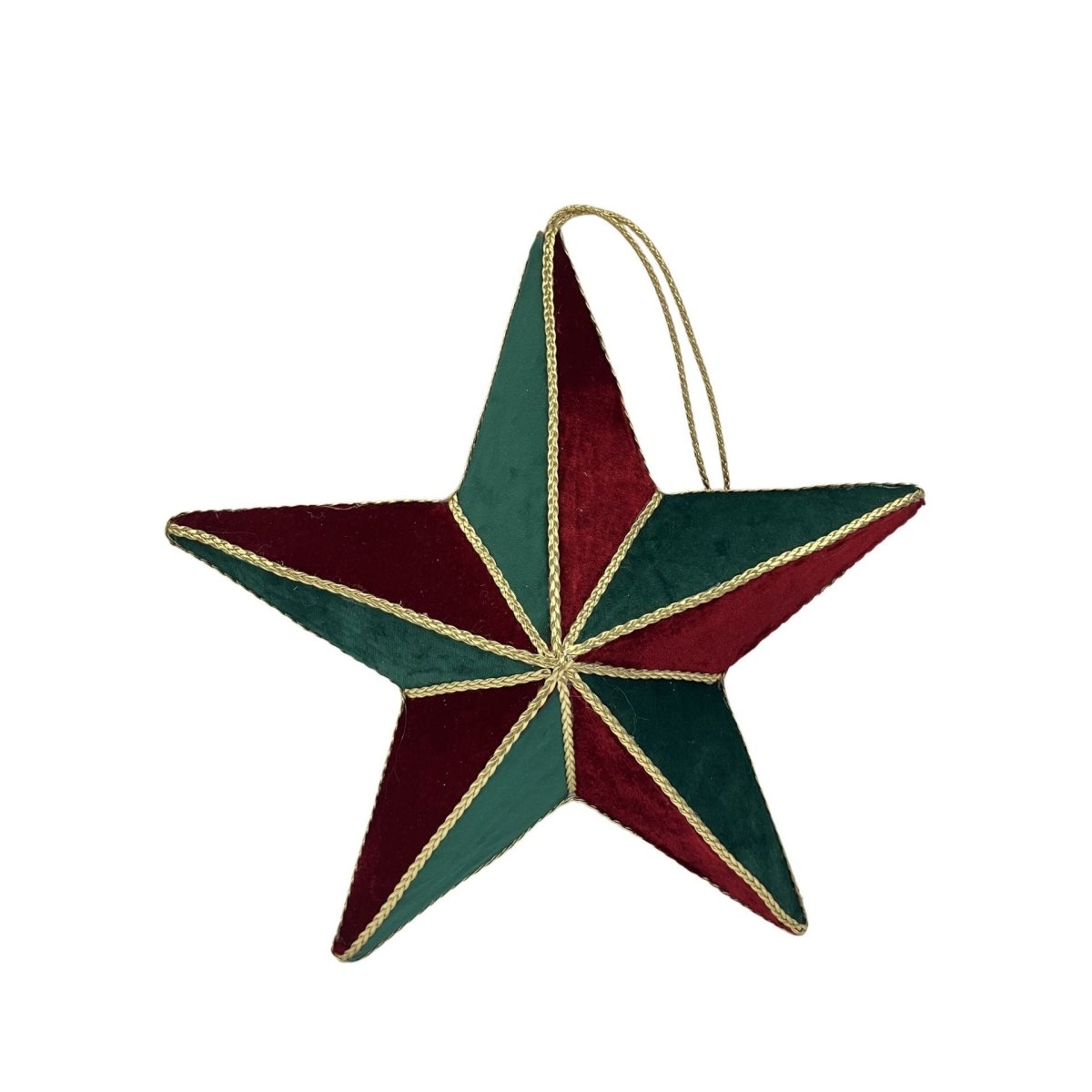 Regal Tidings Red & Green Hanging Christmas Star Decoration - RUTHERFORD & Co