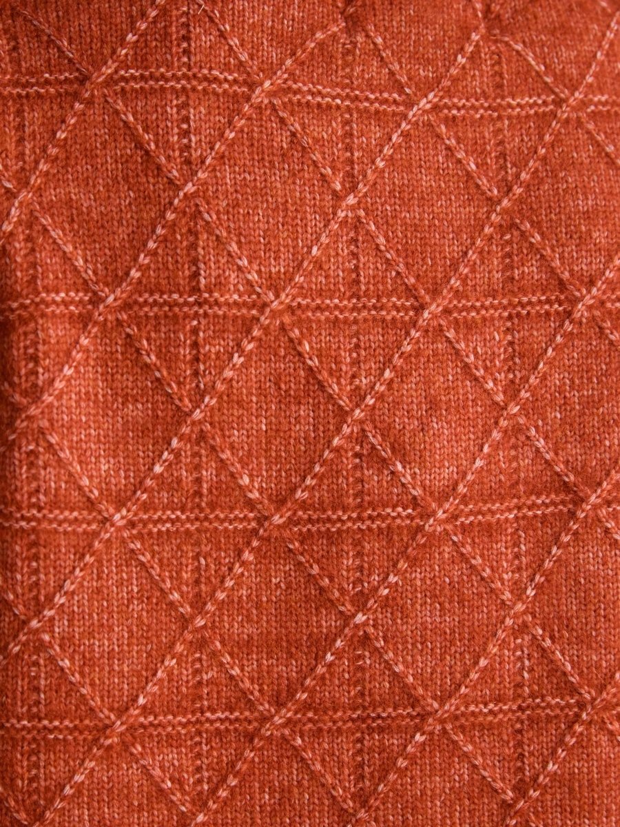 Reid Burnt Orange Textured Knitted Vest - RUTHERFORD & Co
