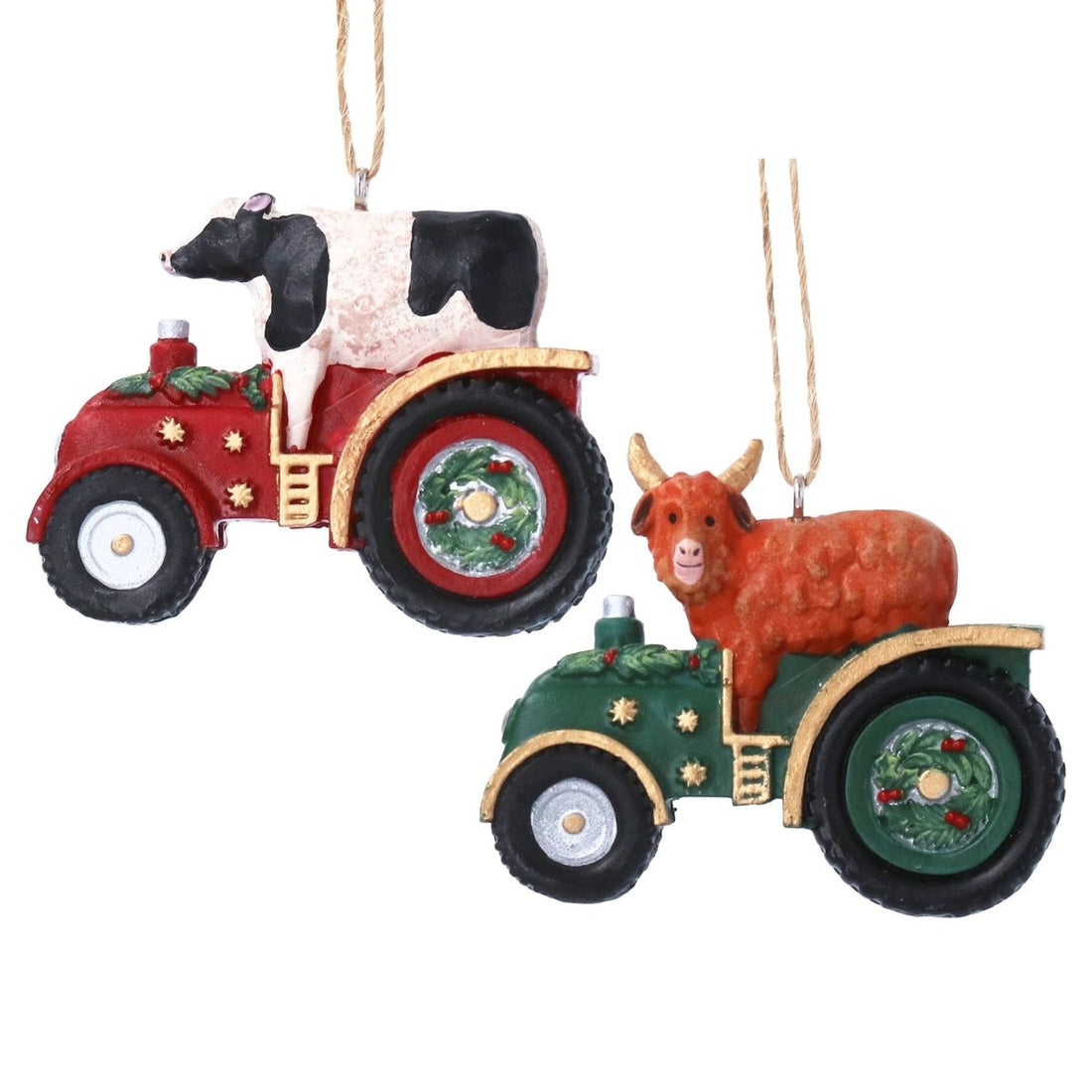 Resin Cow in Tractor Dec/Astd - RUTHERFORD & Co