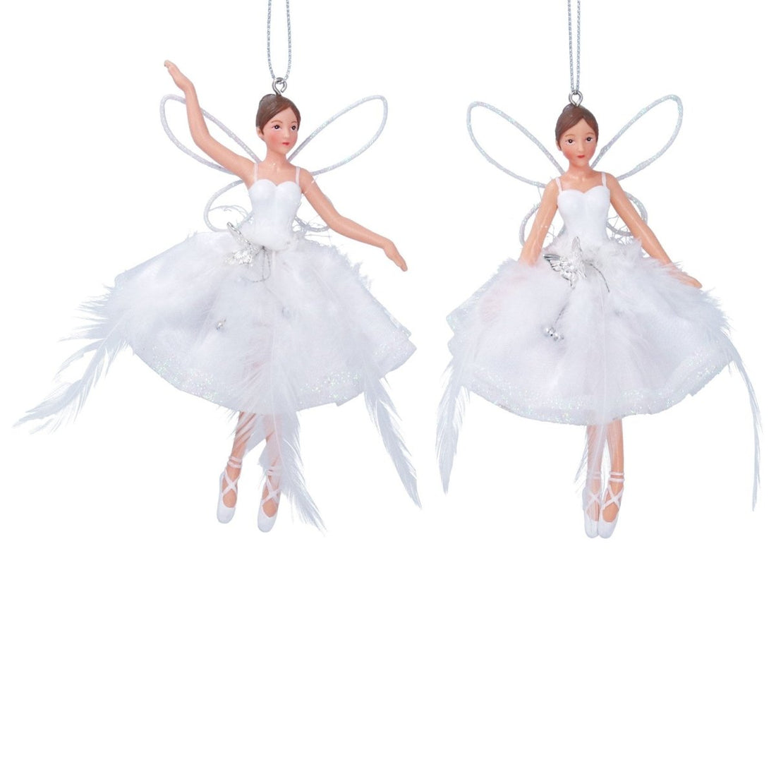 Resin Organza White Feather Fairy Dec/Astd - RUTHERFORD & Co