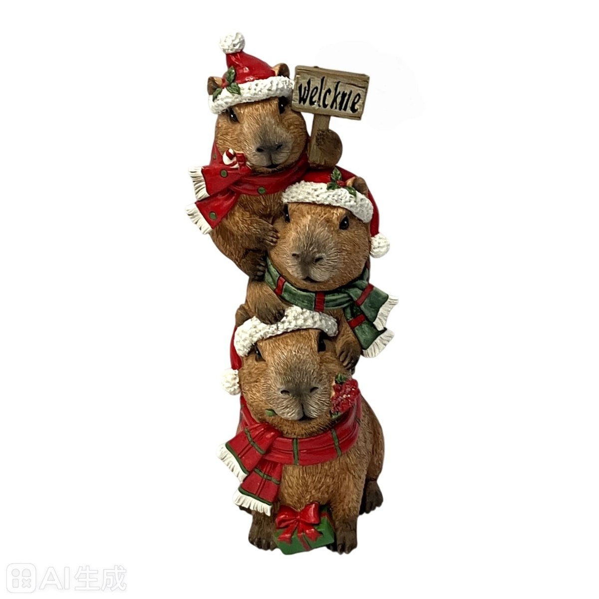 Resin Stacked Capybara Christmas Figurine 32cm - RUTHERFORD & Co