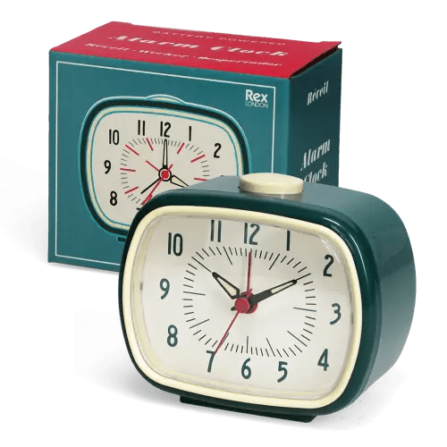 Retro alarm clock - Petrol blue - RUTHERFORD & Co