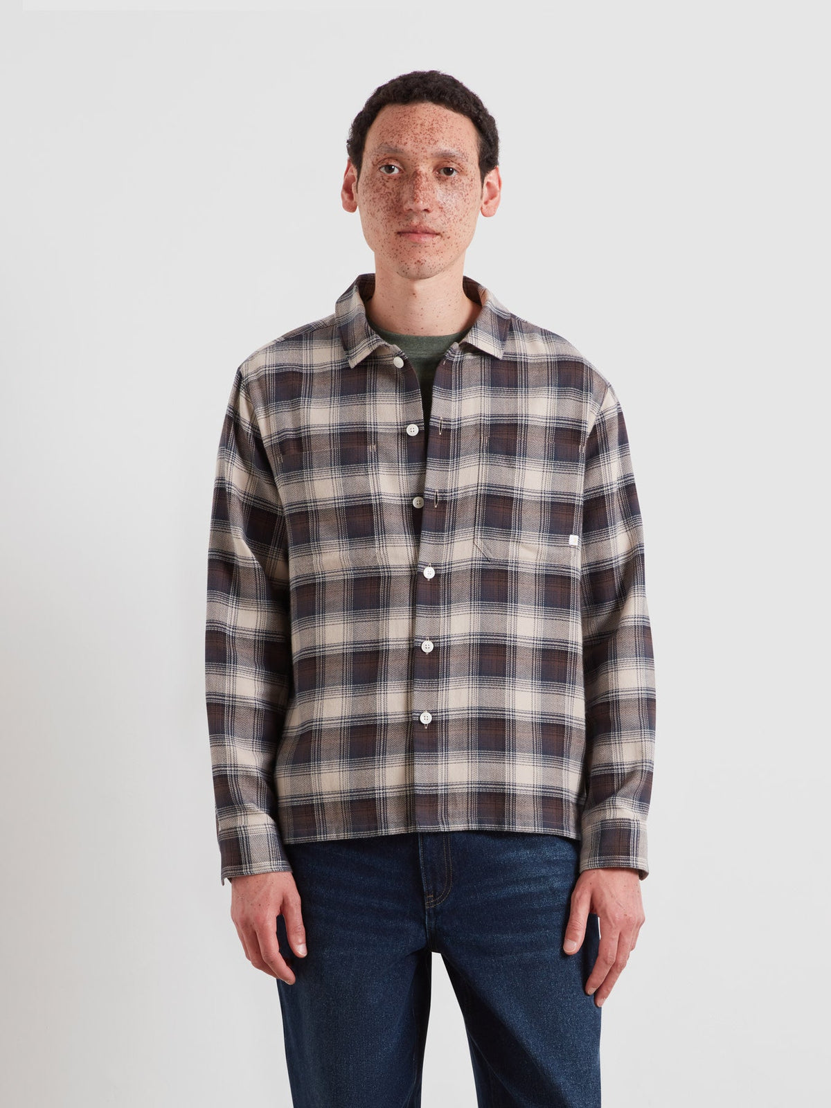 Lavelle Check Overshirt In Dark Brown
