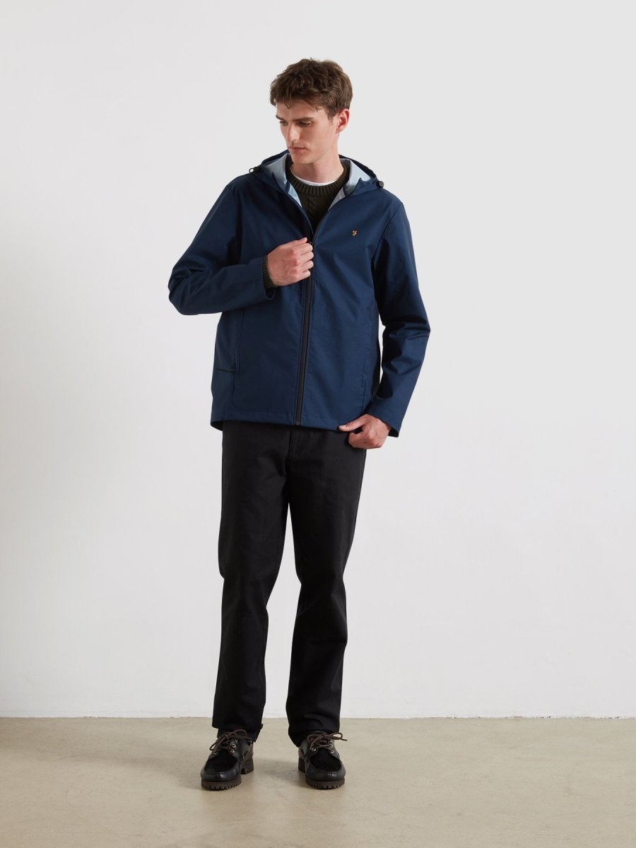Rhodes Hooded Jacket In Yale - RUTHERFORD & Co