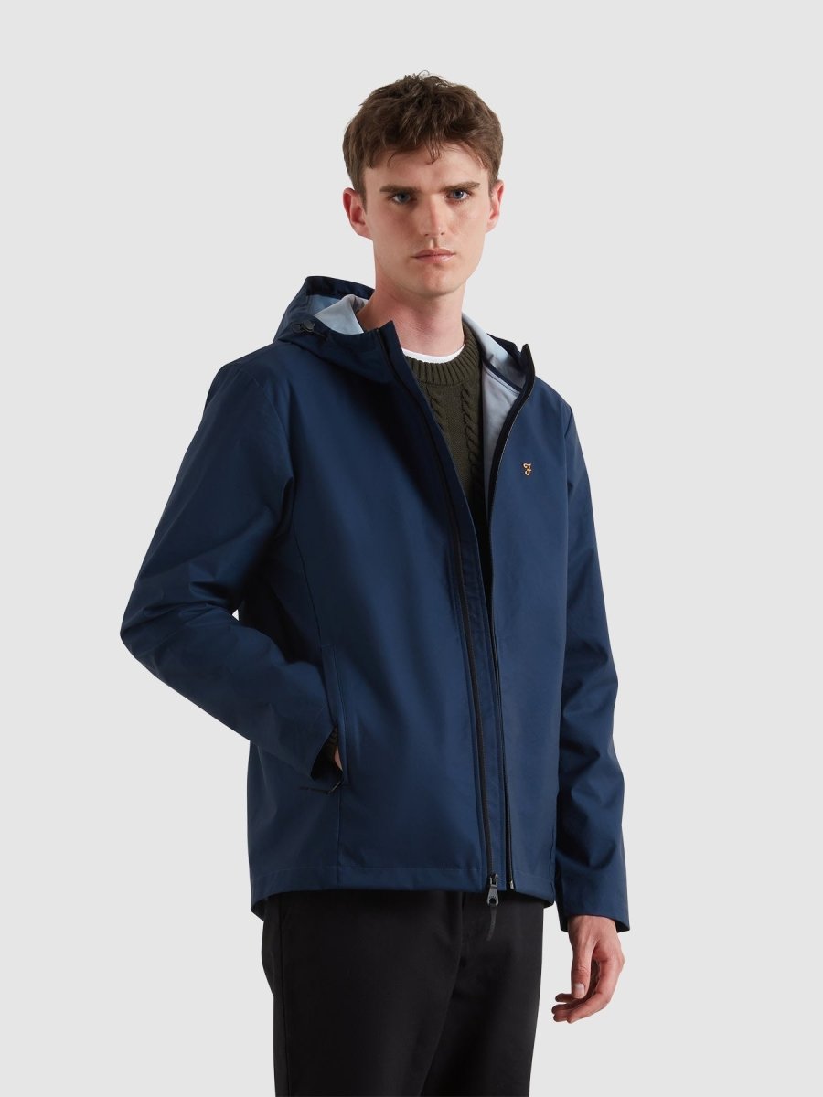 Rhodes Hooded Jacket In Yale - RUTHERFORD & Co