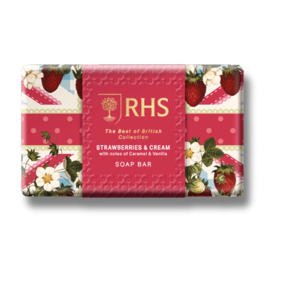 RHS British Strawberries and Cream 200g Soap Bar - RUTHERFORD & Co