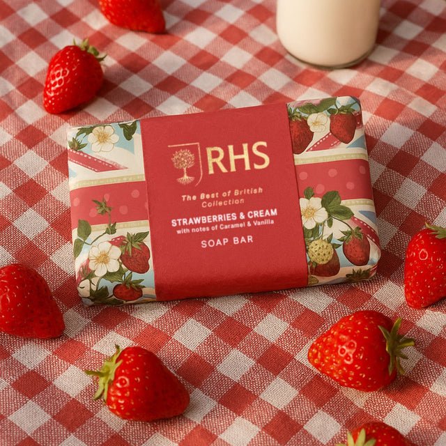 RHS British Strawberries and Cream 200g Soap Bar - RUTHERFORD & Co