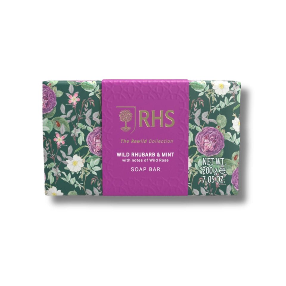 RHS Rewild Rhubarb and Mint Soap 200g - RUTHERFORD & Co