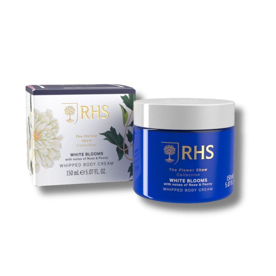 RHS White Blooms Whipped Body Cream 150ml - RUTHERFORD & Co