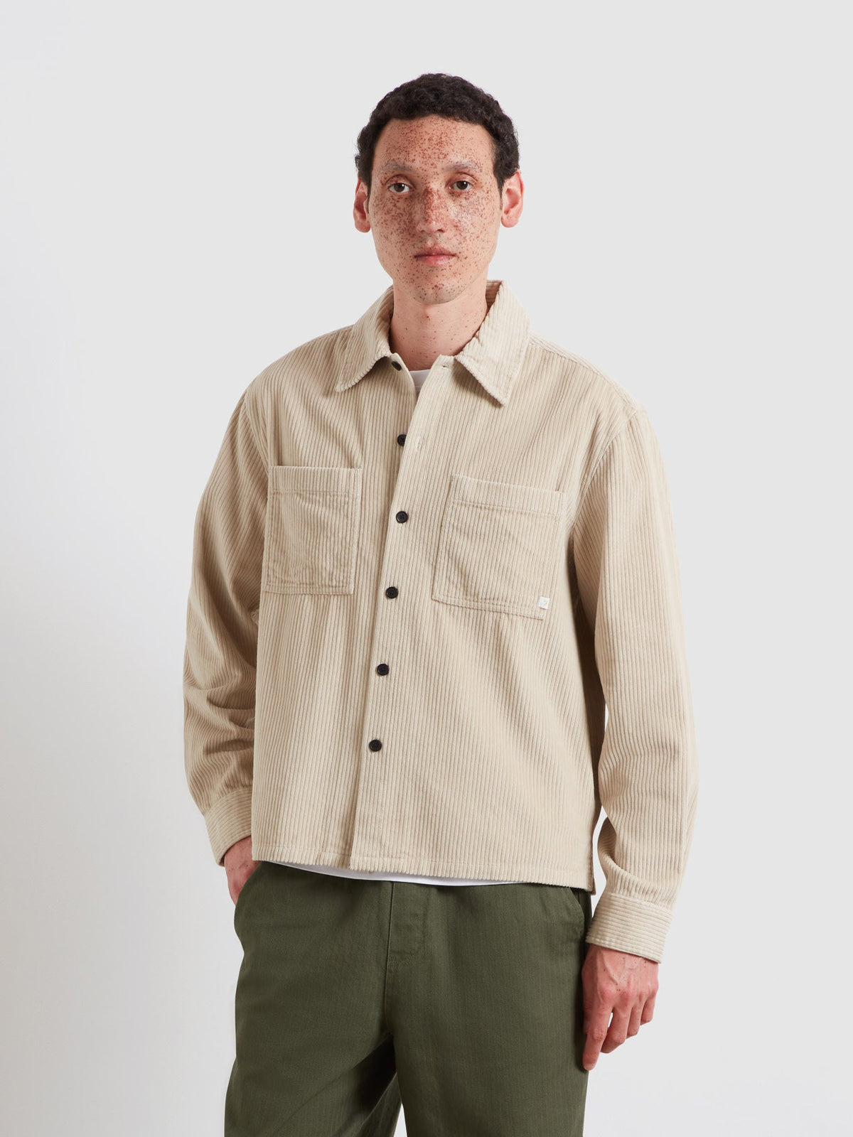 Sawyer Cord Overshirt In Putty