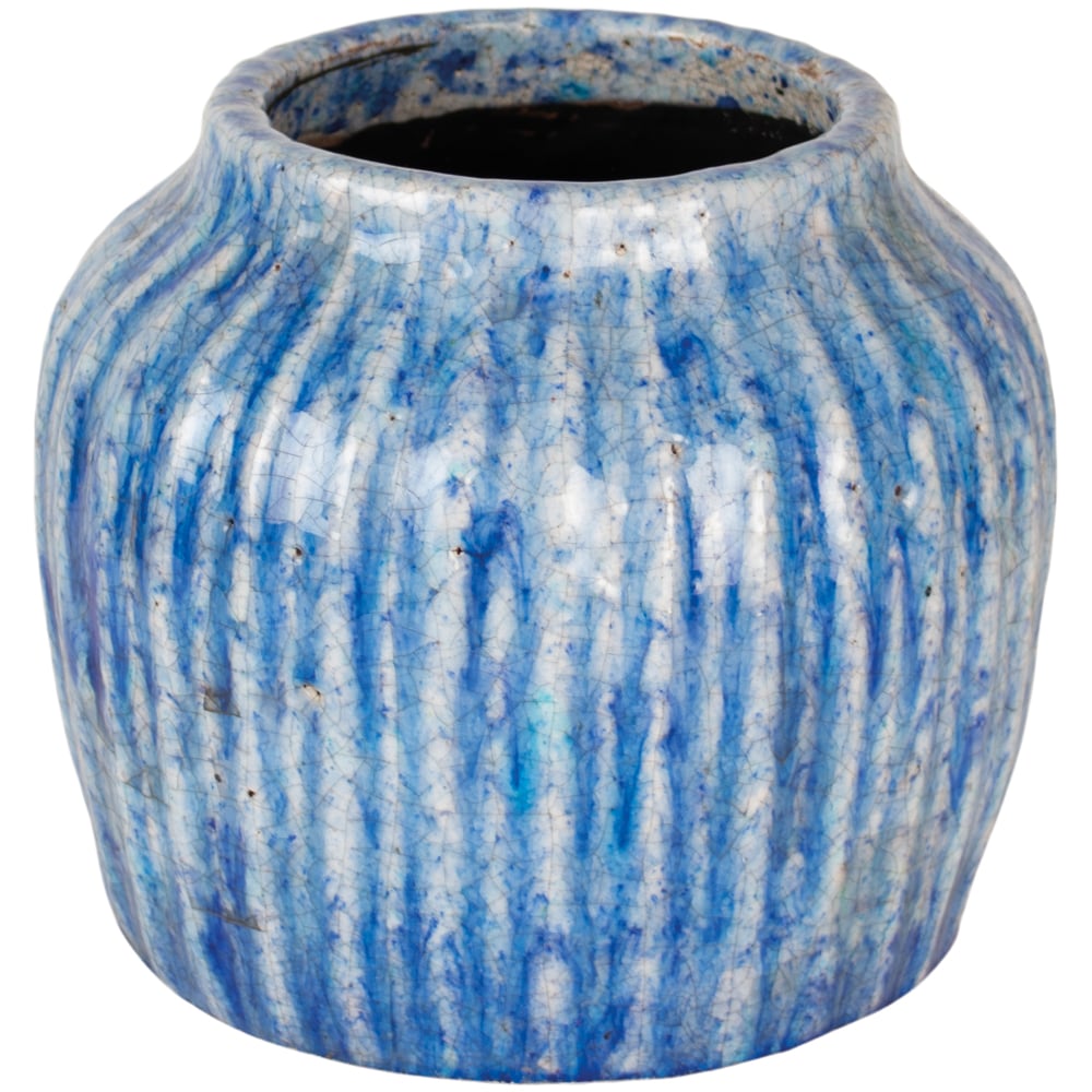 Ribbed Planter Cornflower Blue - RUTHERFORD & Co