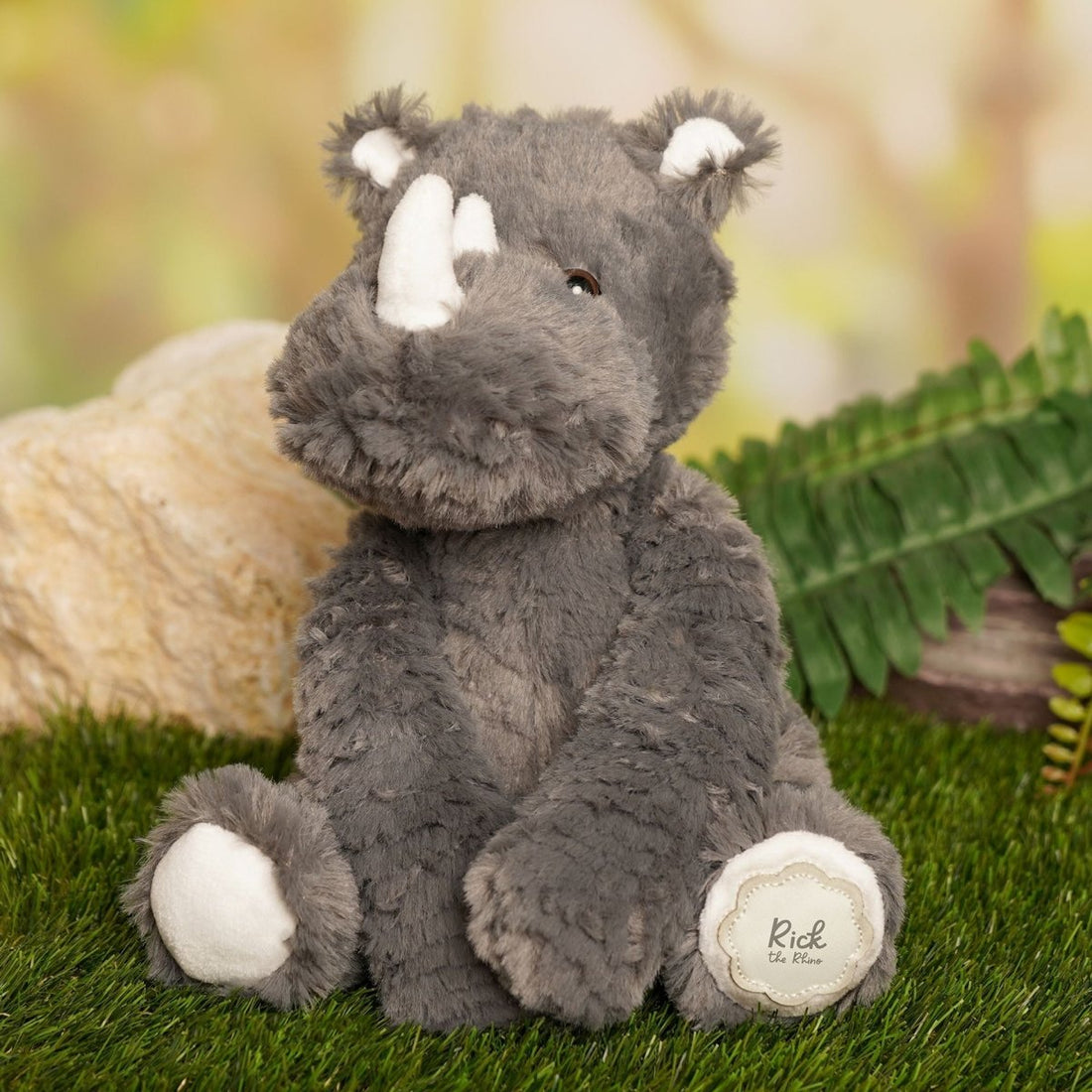 Rick The Plush Sitting Rhino 22cm - RUTHERFORD & Co