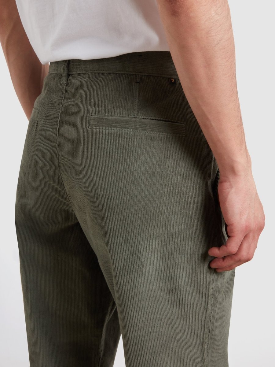 Roachman Regular Fit Cord Trousers In Rosemary - RUTHERFORD & Co