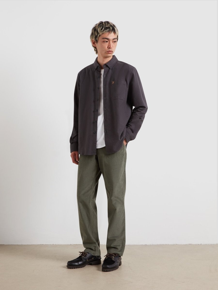 Roachman Regular Fit Cord Trousers In Rosemary - RUTHERFORD & Co