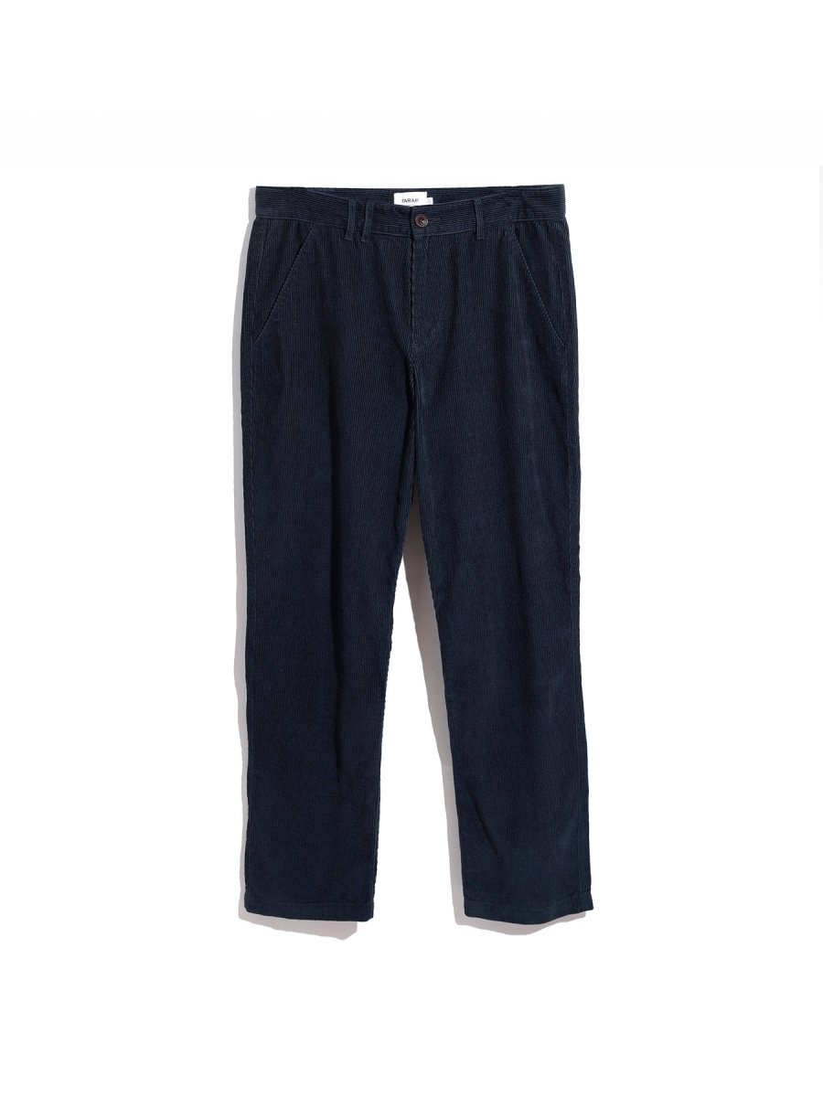 Roachman Regular Fit Cord Trousers In True Navy - RUTHERFORD & Co