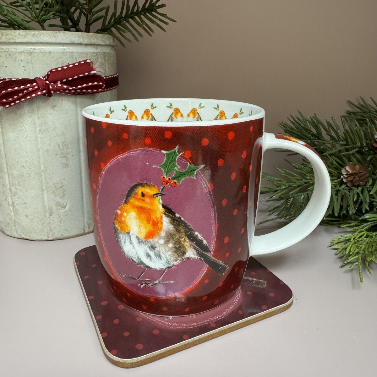 Robin and Holly Mug - RUTHERFORD & Co