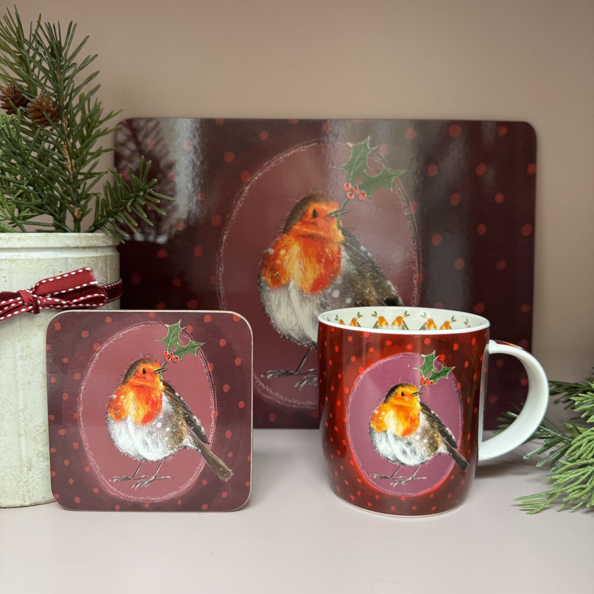 Robin and Holly Mug - RUTHERFORD & Co