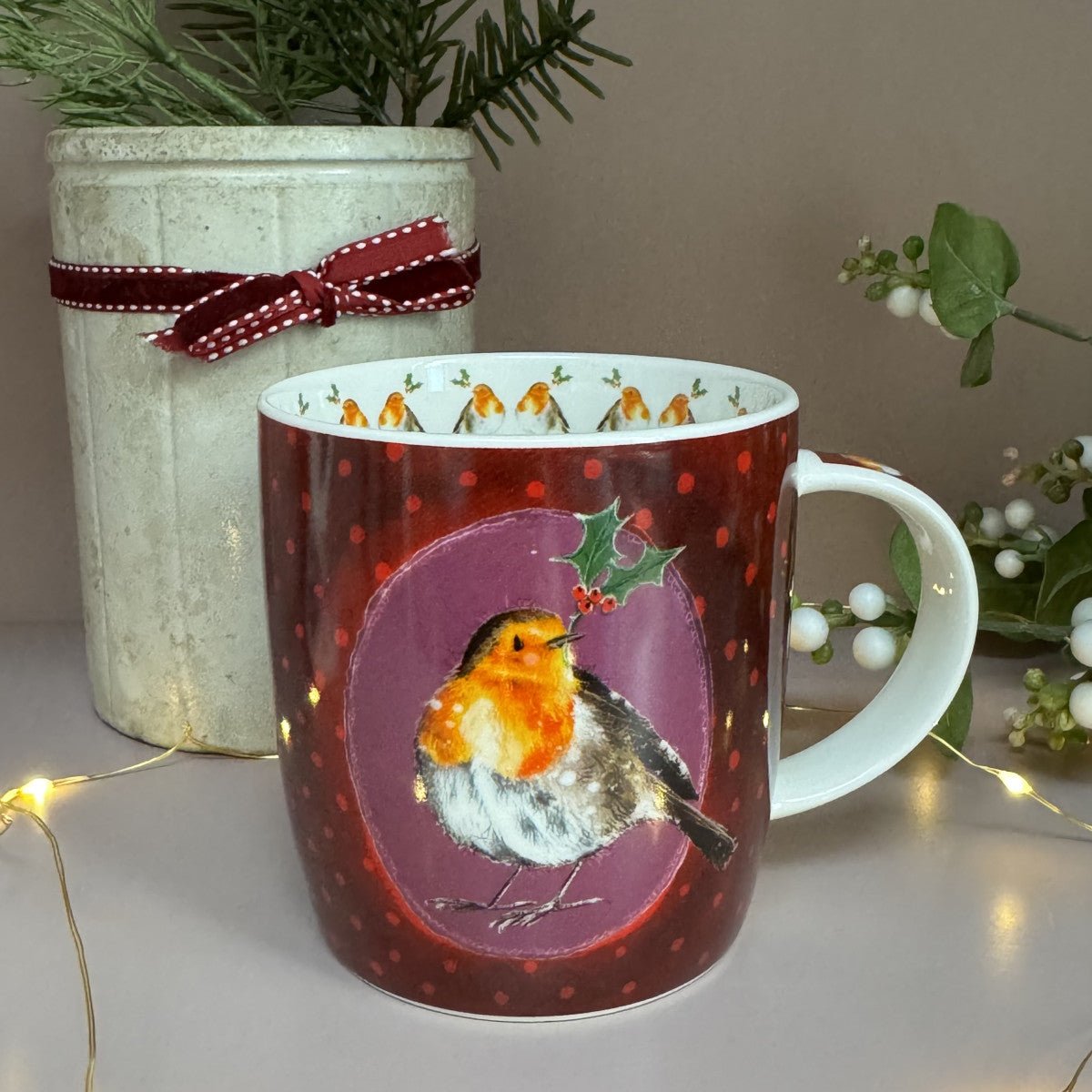 Robin and Holly Mug - RUTHERFORD & Co