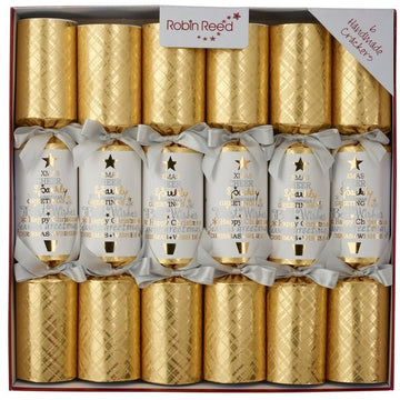 Robin Reed 6 Gold Tartan Trees Christmas Cracker - RUTHERFORD & Co