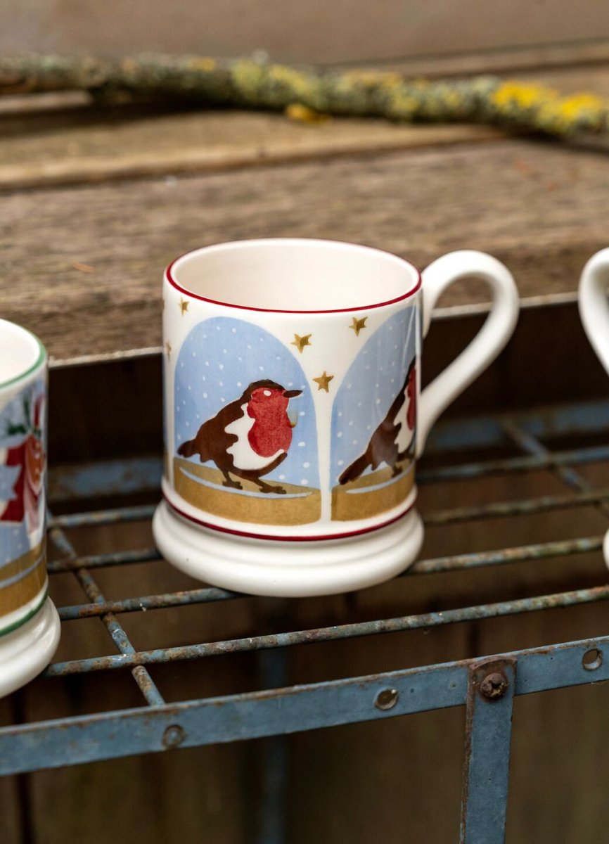 Robin Snow Globe 1/2 Pint Mug - RUTHERFORD & Co