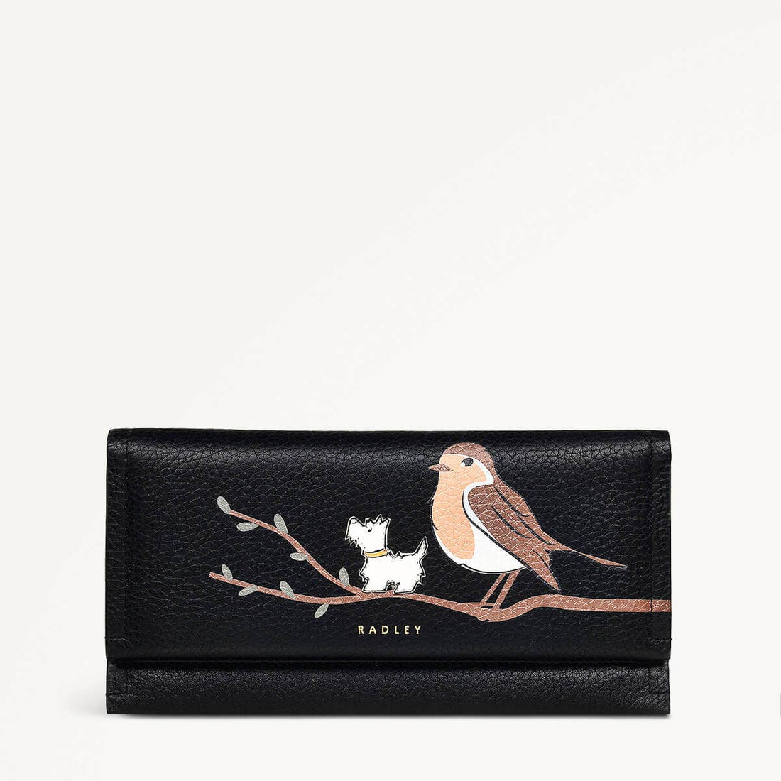 ROBIN/BLACK/LARGE FLAPOVER PURSE - RUTHERFORD & Co