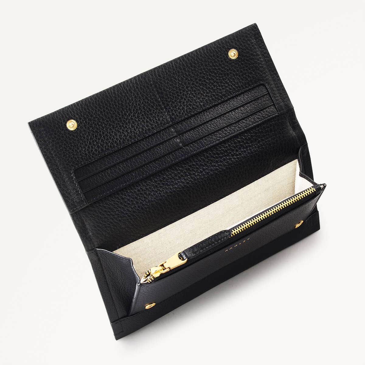 ROBIN/BLACK/LARGE FLAPOVER PURSE - RUTHERFORD & Co