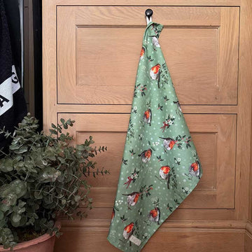 Robins and Holly Tea Towel - RUTHERFORD & Co