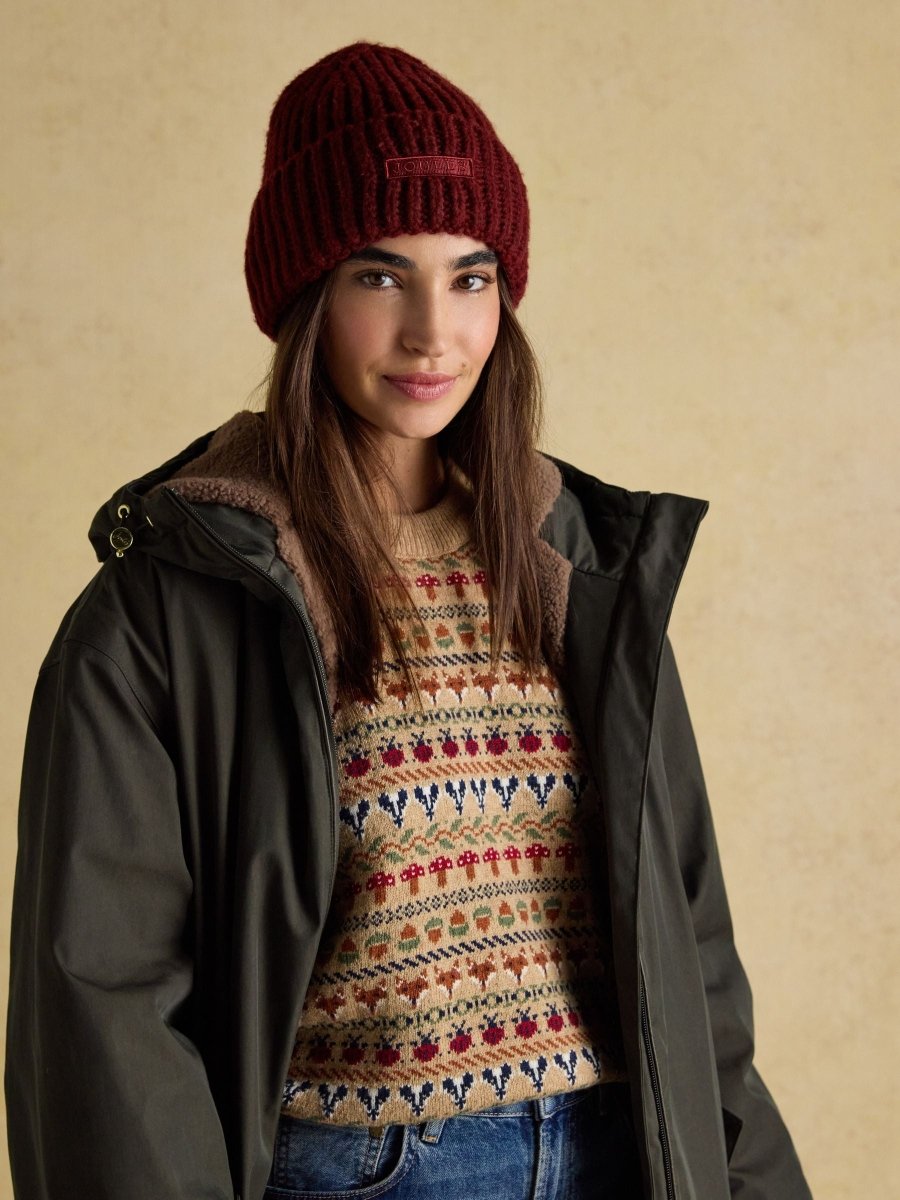Rosa Berry Red Beanie Hat - RUTHERFORD & Co