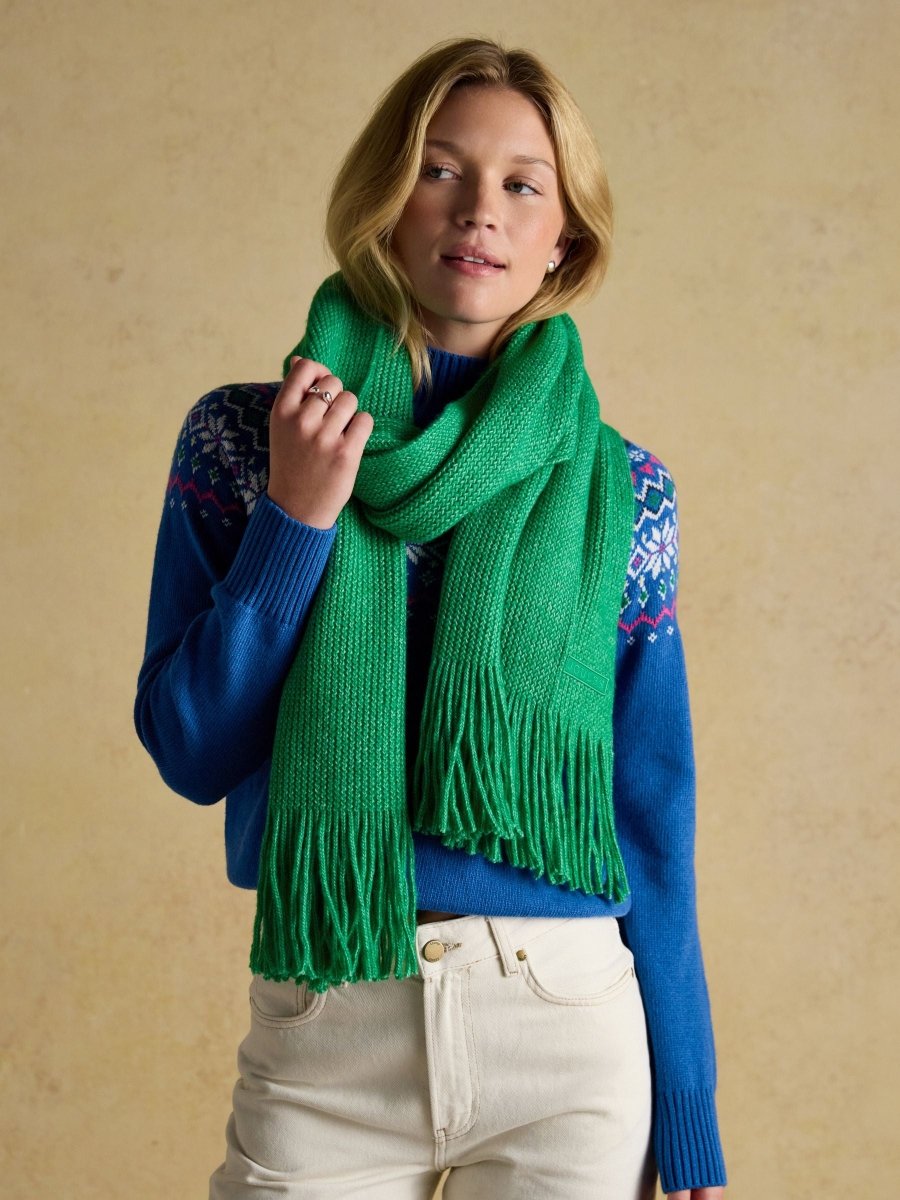 Rosa Green Knitted Scarf - RUTHERFORD & Co