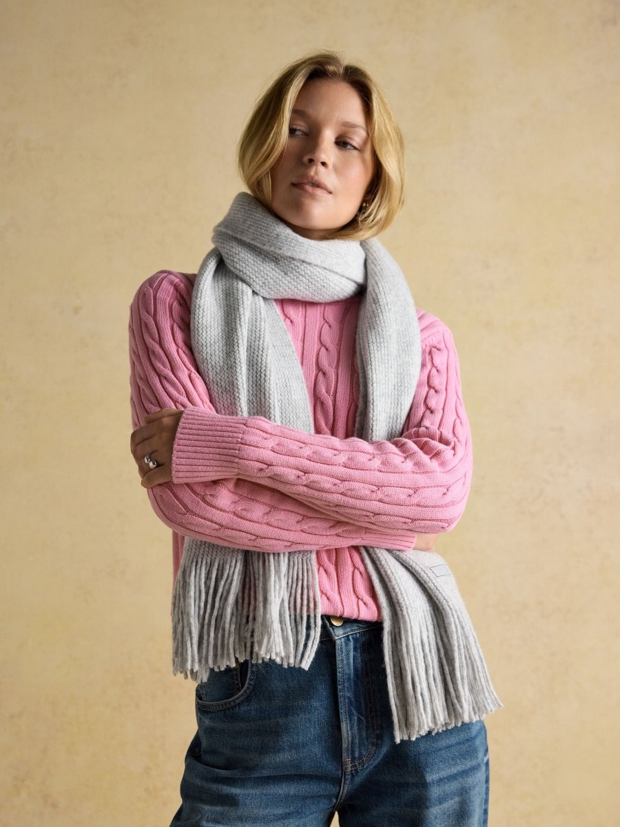 Rosa Grey Knitted Scarf - RUTHERFORD & Co