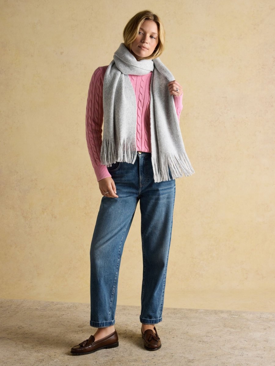 Rosa Grey Knitted Scarf - RUTHERFORD & Co