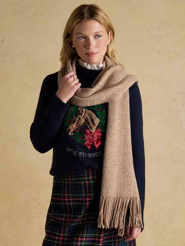 Rosa Oatmeal Knitted Scarf - RUTHERFORD & Co