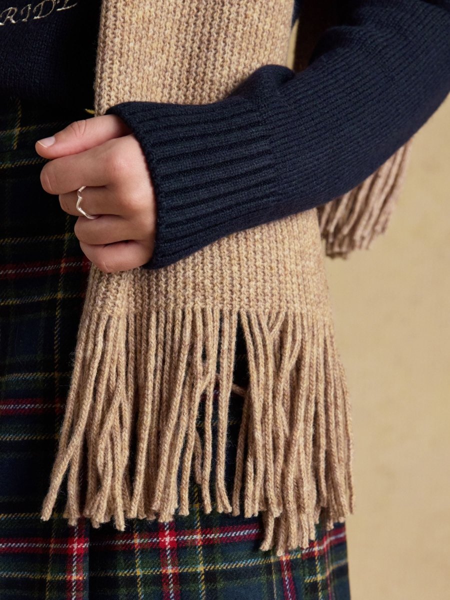 Rosa Oatmeal Knitted Scarf - RUTHERFORD & Co