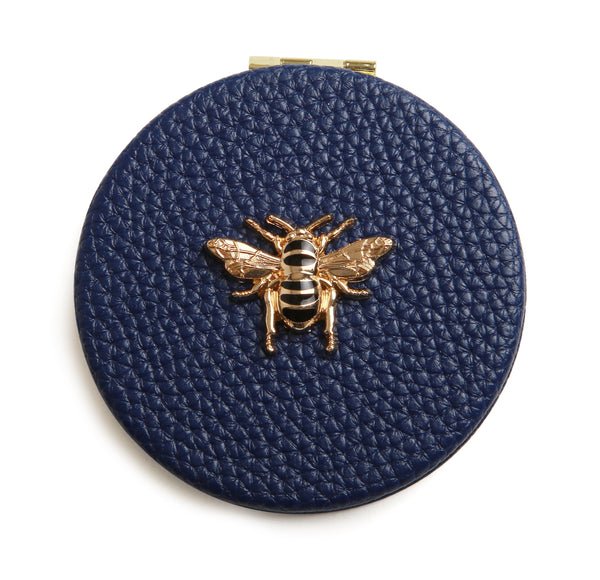 Round Compact Mirror/Navy - RUTHERFORD & Co