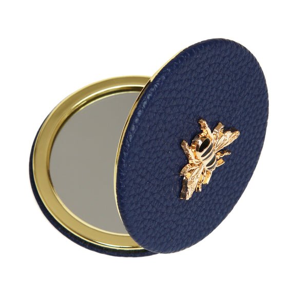 Round Compact Mirror/Navy - RUTHERFORD & Co
