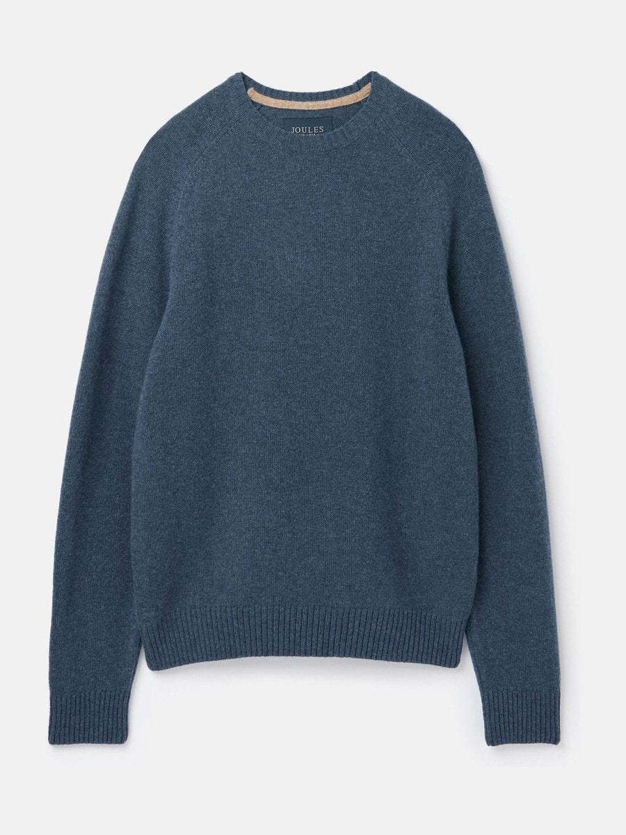 Rowley Navy Lambswool Crew Neck Jumper - RUTHERFORD & Co