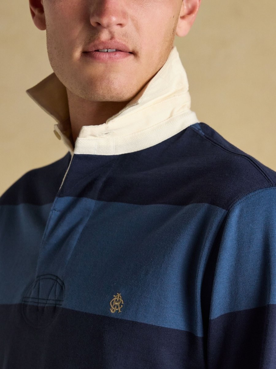 Rugby Club Blue/Navy Long Sleeve Shirt - RUTHERFORD & Co